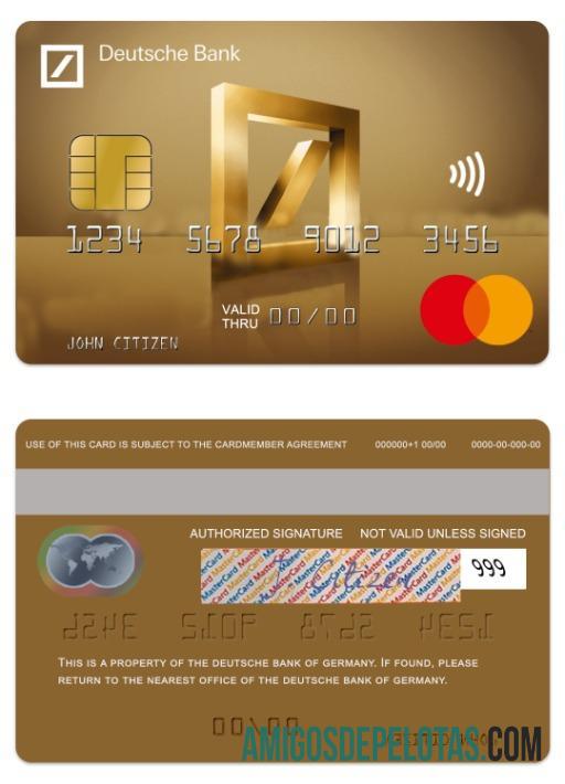 Alemanha Deutsche Bank Gold Mastercard baixar para verificação
